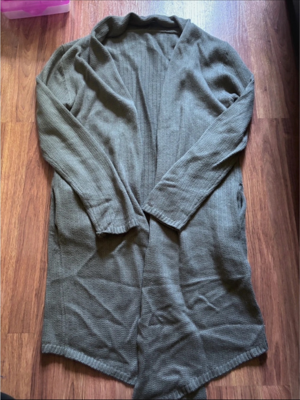 Men's Open-Front Gray Knit Cardigan